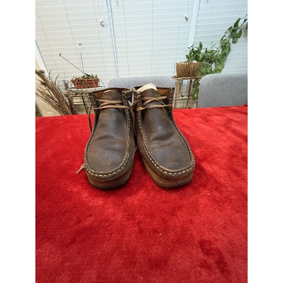 Clarks Mens Wallabee Beeswax Brown Leather Ankle Boots Shoes 9.5 Medium main image 9